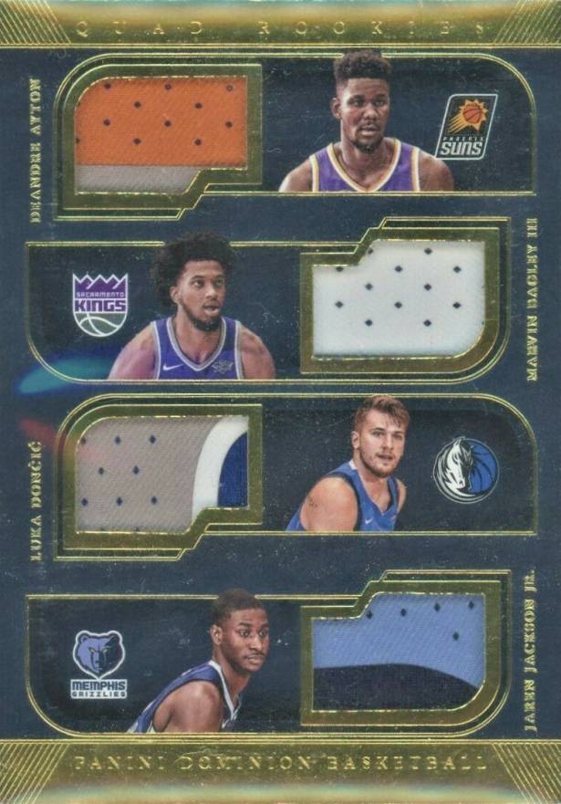 2018 Panini Dominion Quad Rookies Relics Ayton/Jackson Jr./Doncic/Bagley III #DMLJ Basketball Card