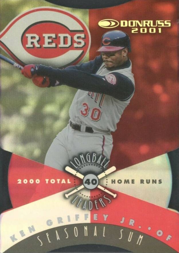 2001 Donruss Long Ball Leaders Ken Griffey Jr. #LL-8 Baseball Card