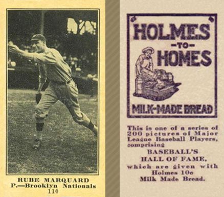 1916 Holmes for Homes Bread Rube Marquard #110 Baseball Card