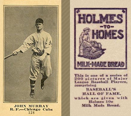 1916 Holmes for Homes Bread John Murray #128 Baseball Card