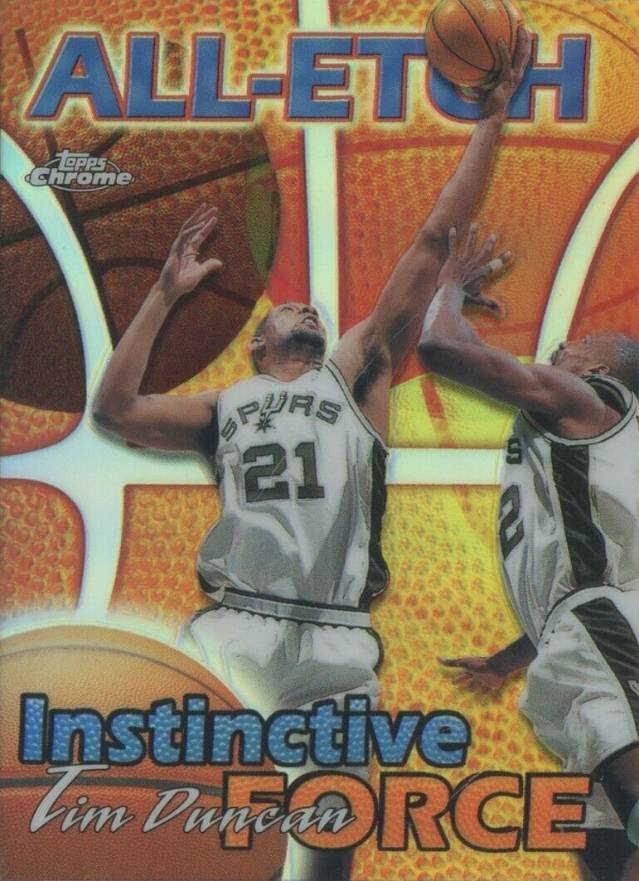 1999 Topps Chrome All-Etch Tim Duncan #AE16 Basketball Card