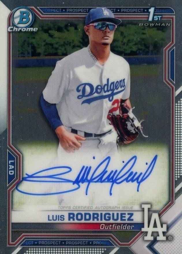 2021 Bowman Chrome Prospect Autographs Luis Rodriguez #CPALR Baseball Card