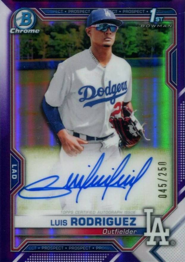 2021 Bowman Chrome Prospect Autographs Luis Rodriguez #CPALR Baseball Card