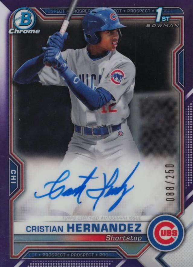 2021 Bowman Chrome Prospect Autographs Cristian Hernandez #CPACH Baseball Card