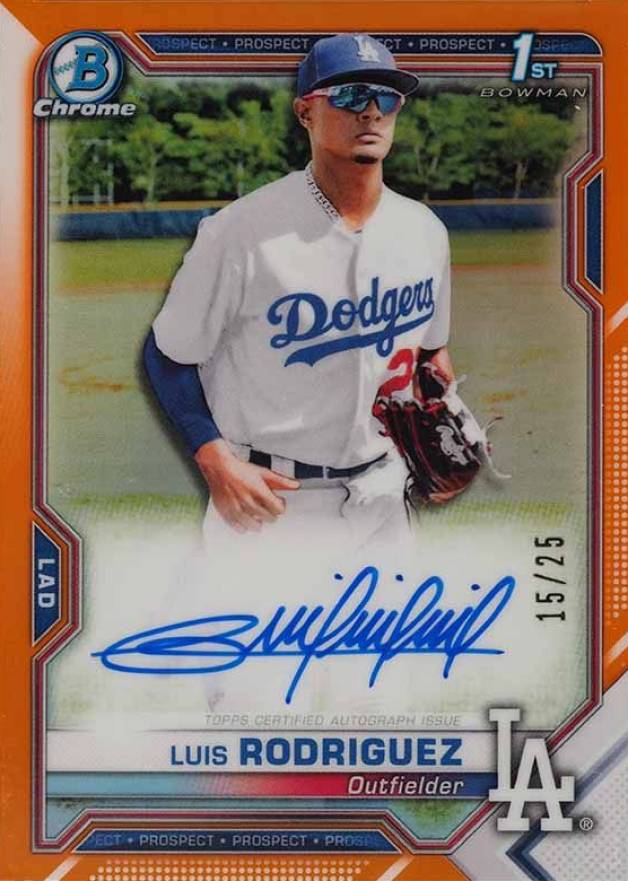 2021 Bowman Chrome Prospect Autographs Luis Rodriguez #CPALR Baseball Card