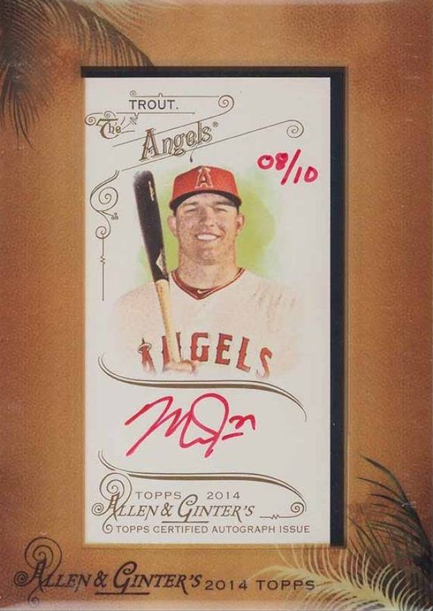 2014 Topps Allen & Ginter Baseball Framed Autographs Mike Trout #AGAMTR Baseball Card