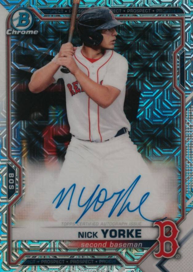 2021 Bowman Mega Box Chrome Autographs Nick Yorke #BMANY Baseball Card