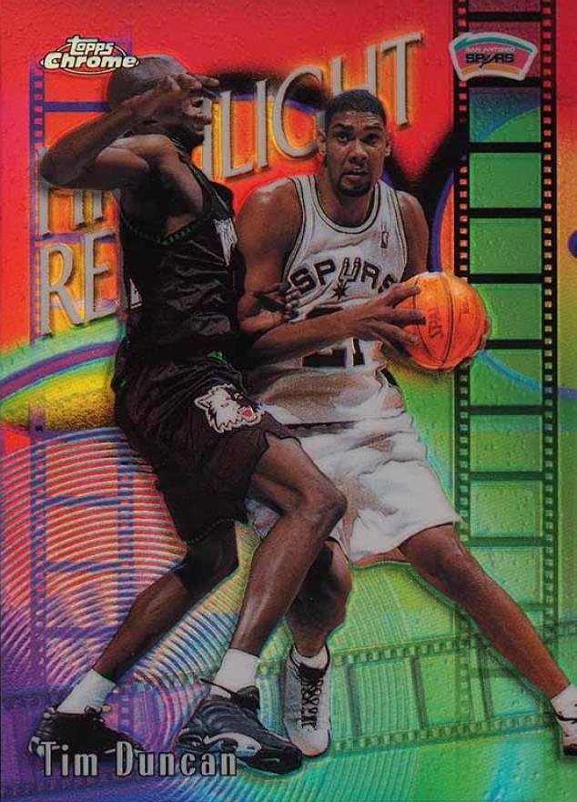 1999 Topps Chrome Highlight Reels Tim Duncan #HR10 Basketball Card