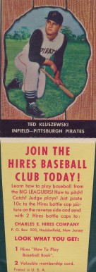 1958 Hires Root Beer Ted Kluszewski #67 Baseball Card