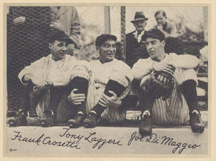 1936 Glossy Finish & Leather Crosetti/DiMaggio/Lazzeri # Baseball Card