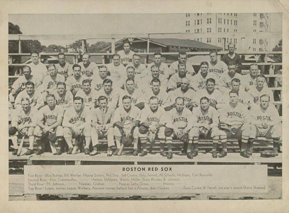 1936 Glossy Finish & Leather Boston Red Sox # Baseball Card