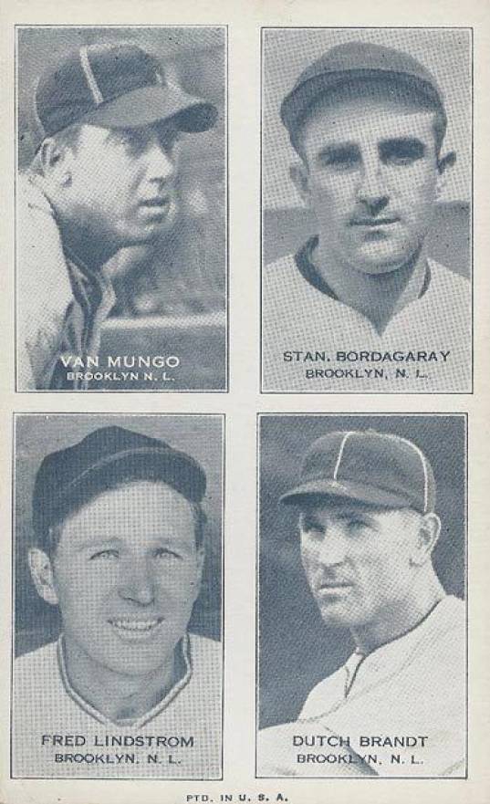 1936 Exhibits Four-on-one Bordagaray/Brandt/Lindstrom/Van Mungo #7 Baseball Card