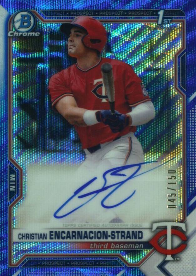 2021 Bowman Draft Chrome Draft Pick Autographs Christian Encarnacion-Strand #CDACE Baseball Card