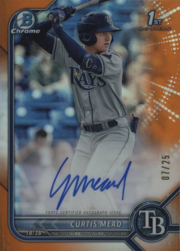 2022 Bowman Chrome Prospect Autographs Curtis Mead #CPACM Baseball Card