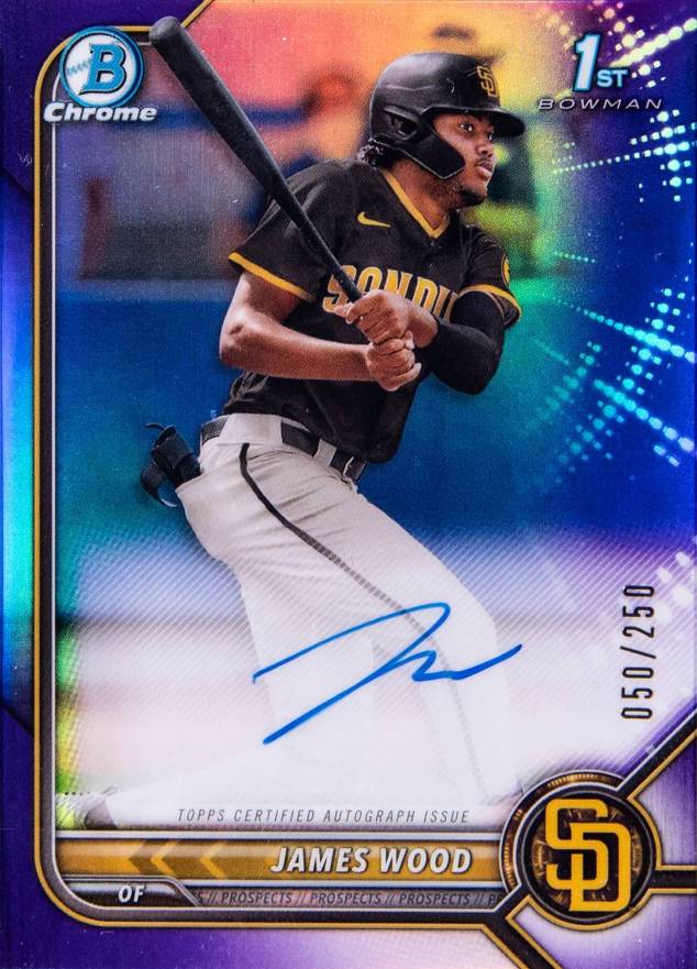 2022 Bowman Chrome Prospect Autographs James Wood #CPAJWD Baseball Card