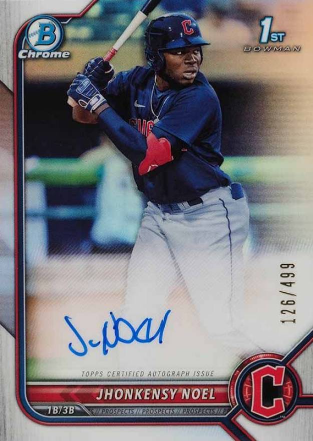 2022 Bowman Chrome Prospect Autographs Jhonkensy Noel #CPAJN Baseball Card