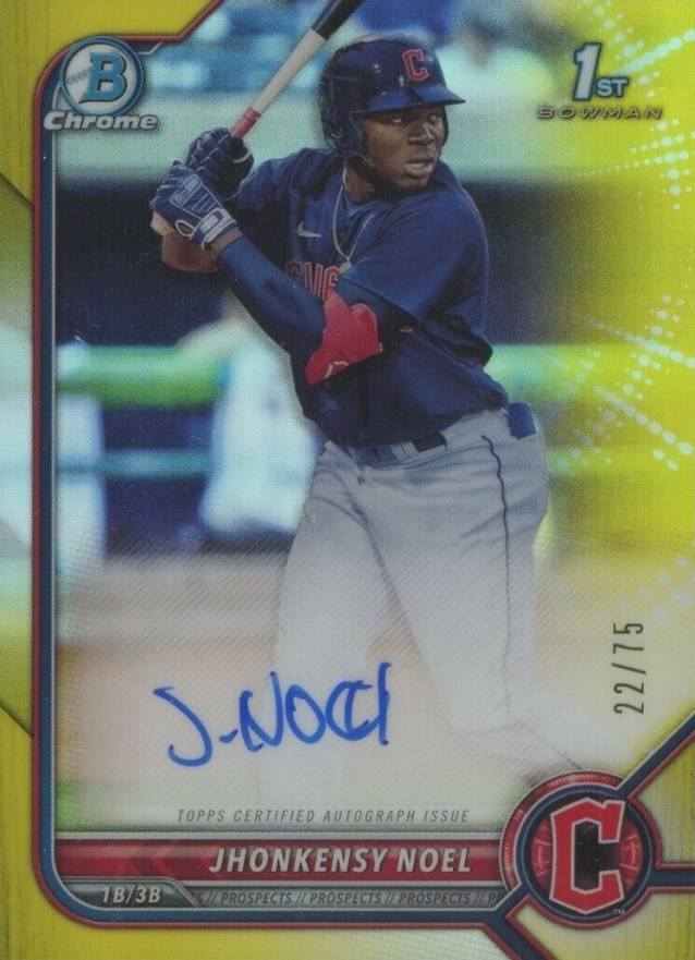 2022 Bowman Chrome Prospect Autographs Jhonkensy Noel #CPAJN Baseball Card