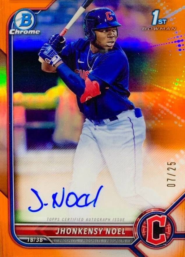 2022 Bowman Chrome Prospect Autographs Jhonkensy Noel #CPAJN Baseball Card