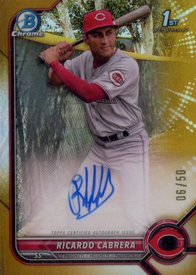 2022 Bowman Chrome Prospect Autographs Ricardo Cabrera #CPARCA Baseball Card