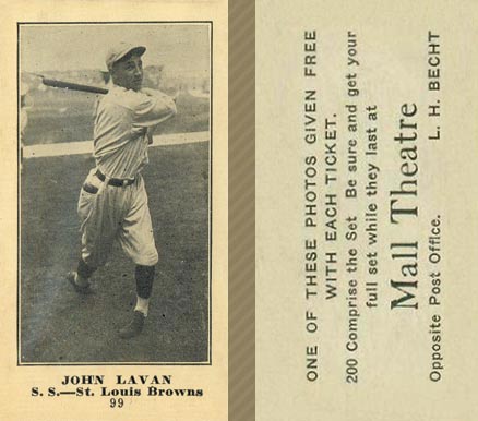 1916 Mall Theatre John Lavan #99 Baseball Card