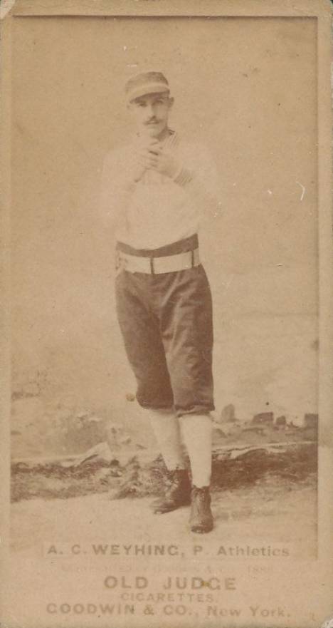 1887 Old Judge A.C. Weyhing, P. Athletics #491-1a Baseball Card