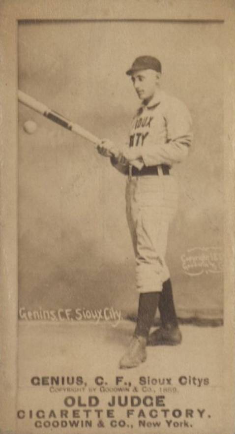 1887 Old Judge Genius, C.F., Sioux Citys #183-5a Baseball Card