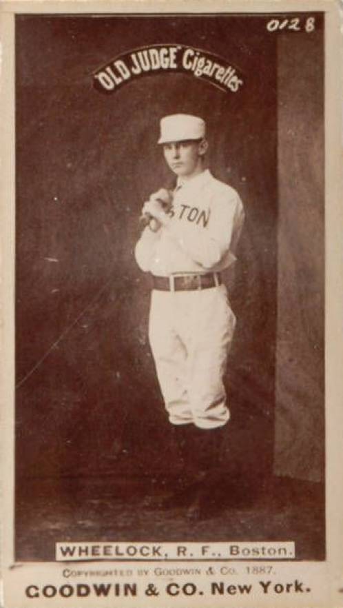 1887 Old Judge Wheelock, R.F., Boston #493-2a Baseball Card