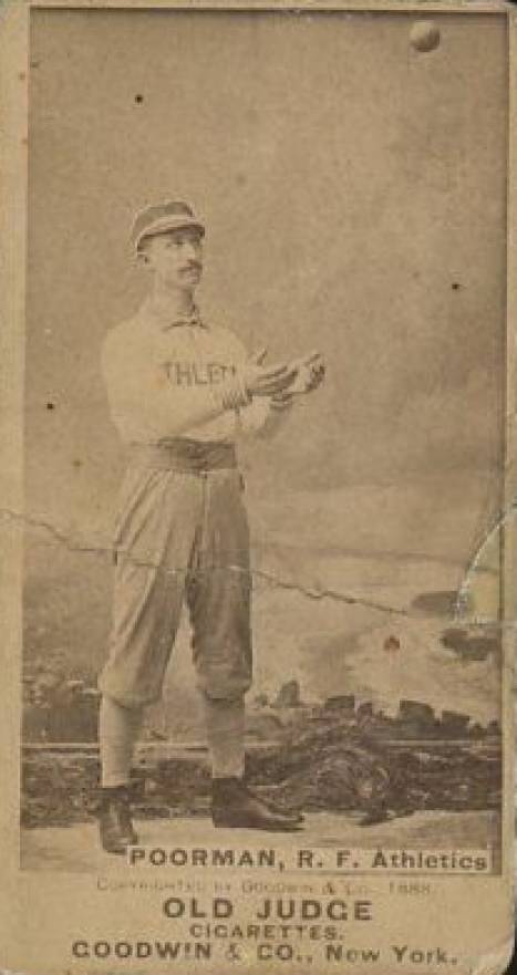 1887 Old Judge Poorman, R.F. Athletics #371-4a Baseball Card