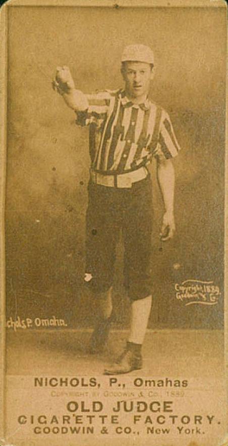 1887 Old Judge Nichols, P., Omahas #342-5b Baseball Card