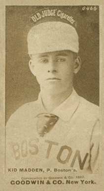 1887 Old Judge Kid Madden, P. Boston's #288-1a Baseball Card