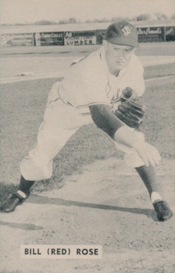 1952 Globe Printing Colorado Springs Sky Sox Bill (Red) Rose # Baseball Card