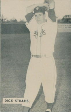 1952 Globe Printing Colorado Springs Sky Sox Dick Strahs # Baseball Card