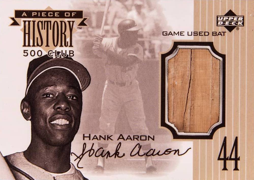 1999 Upper Deck Piece of History 500 HR Club Hank Aaron # Baseball Card