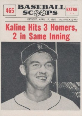 1961 Nu-Card Baseball Scoops Kaline Hits 3 Homers in One Game #465 Baseball Card