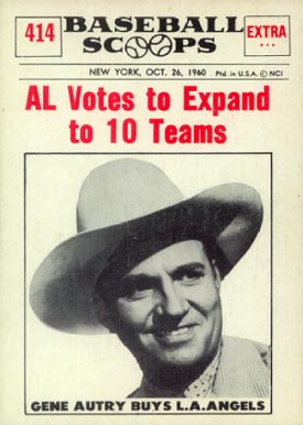 1961 Nu-Card Baseball Scoops A.L. Votes to Expand to 10 Teams #414 Baseball Card