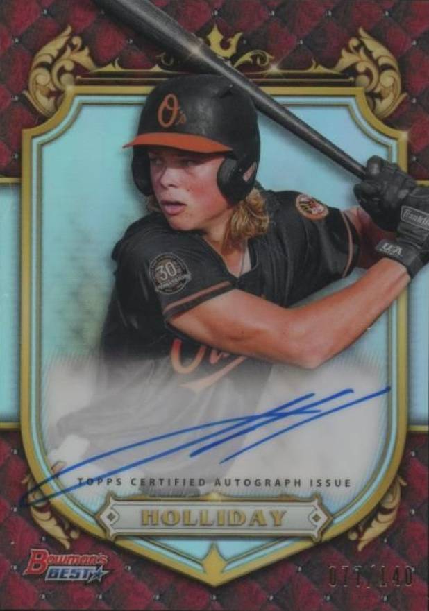 2022 Bowman's Best Prospective Royalty Autographs Jackson Holliday #PRJH Baseball Card