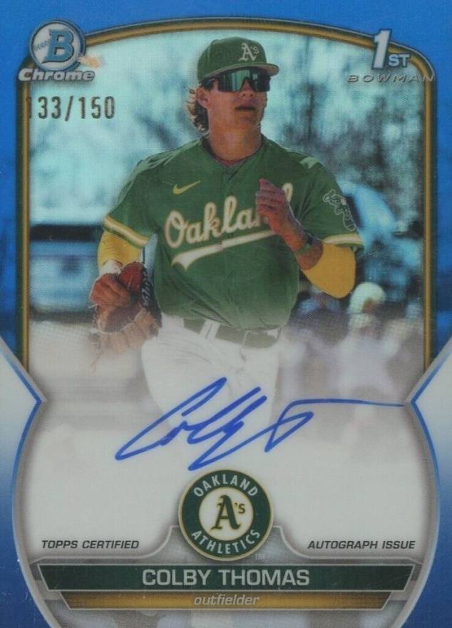 2023 Bowman Chrome Prospect Autographs Colby Thomas #CPACT Baseball Card