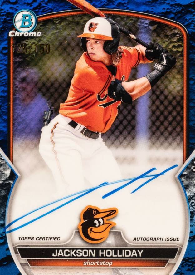 2023 Bowman Chrome Prospect Autographs Jackson Holliday #CPAJH Baseball Card