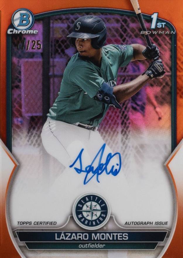 2023 Bowman Chrome Prospect Autographs Lazaro Montes #CPALM Baseball Card