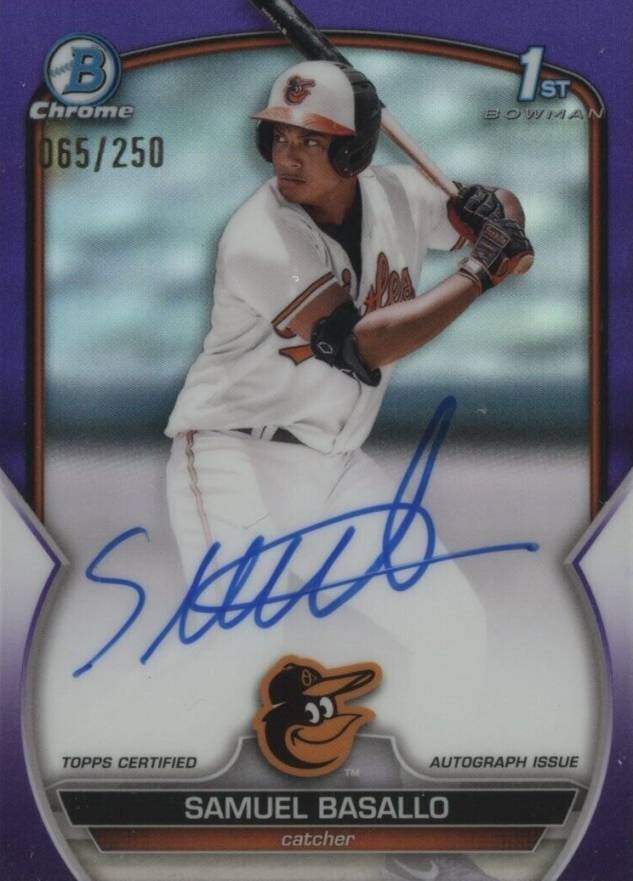 2023 Bowman Chrome Prospect Autographs Samuel Basallo #CPASB Baseball Card