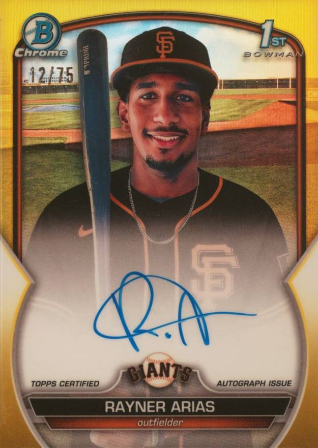 2023 Bowman Chrome Prospect Autographs Rayner Arias #CPARA Baseball Card