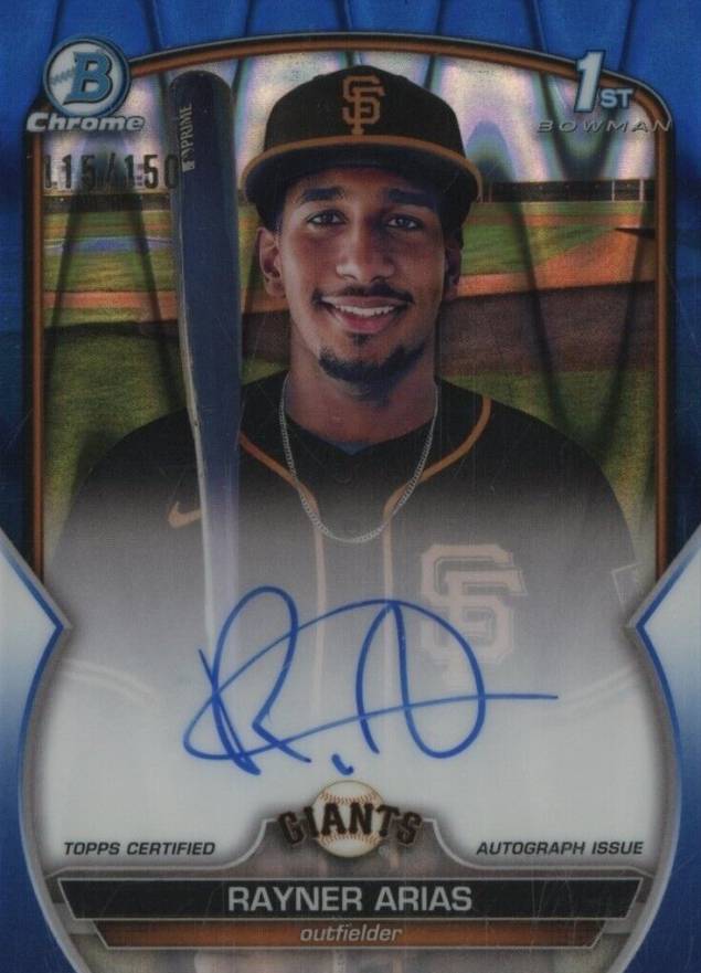 2023 Bowman Chrome Prospect Autographs Rayner Arias #CPARA Baseball Card