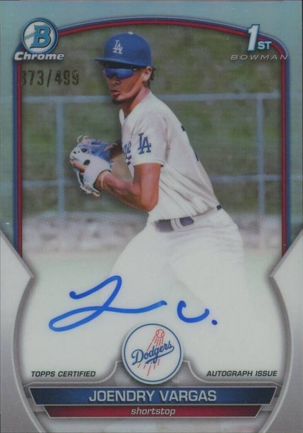 2023 Bowman Chrome Prospect Autographs Joendry Vargas #CPAJV Baseball Card