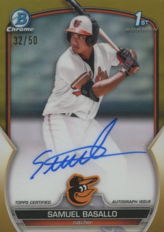 2023 Bowman Chrome Prospect Autographs Samuel Basallo #CPASB Baseball Card