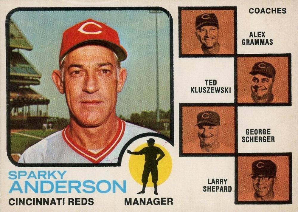 1973 O-Pee-Chee Reds Manager/ Coaches #296 Baseball Card