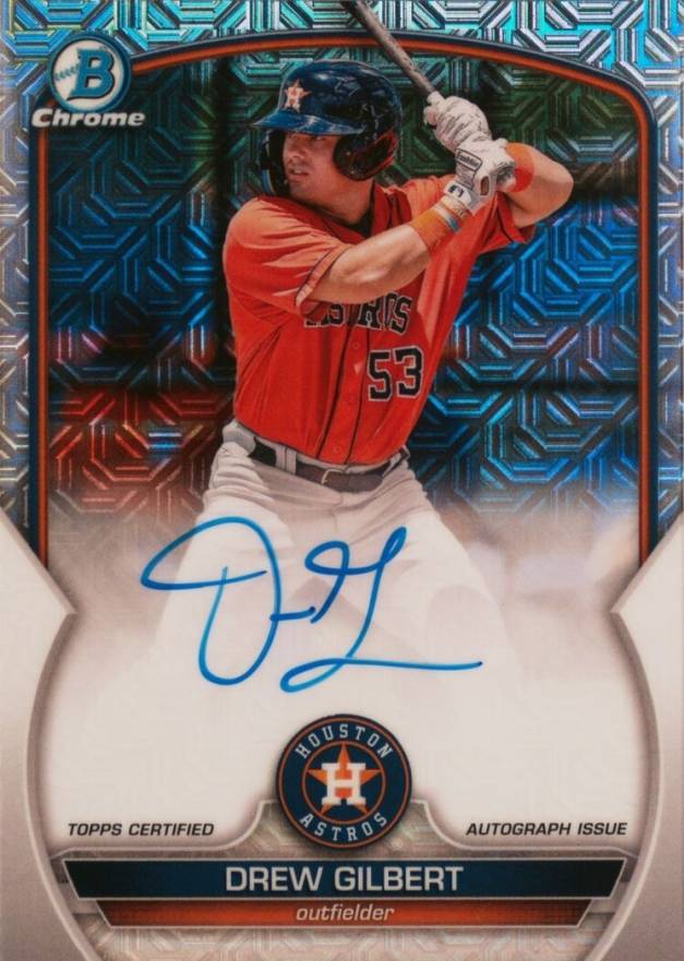 2023 Bowman Mega Box Chrome Prospect Autographs Drew Gilbert #DGT Baseball Card