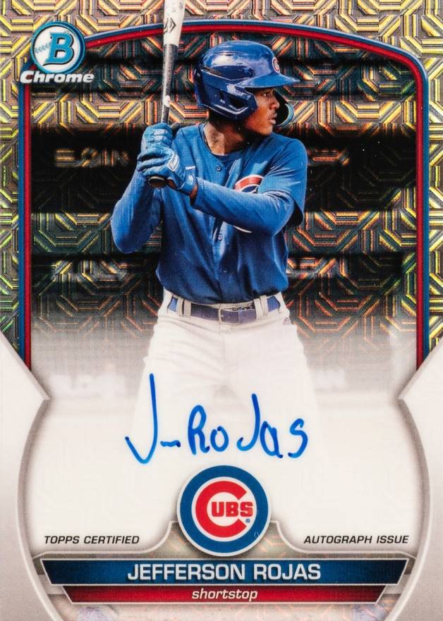 2023 Bowman Mega Box Chrome Prospect Autographs Jefferson Rojas #JRS Baseball Card