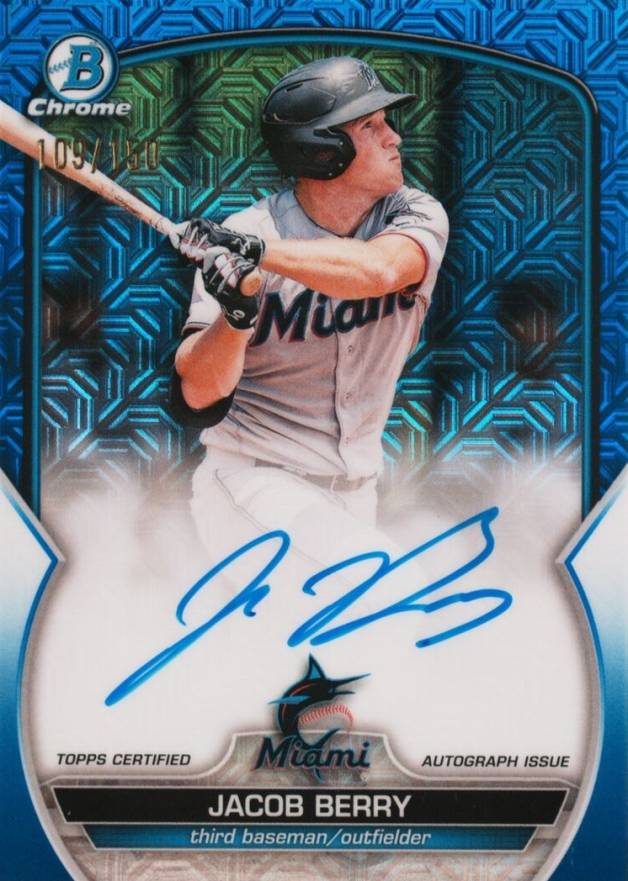 2023 Bowman Mega Box Chrome Prospect Autographs Jacob Berry #JBY Baseball Card