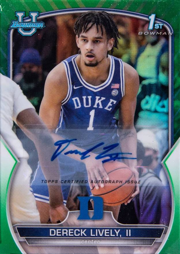 2022 Bowman Chrome University Dereck Lively II #100 Basketball Card