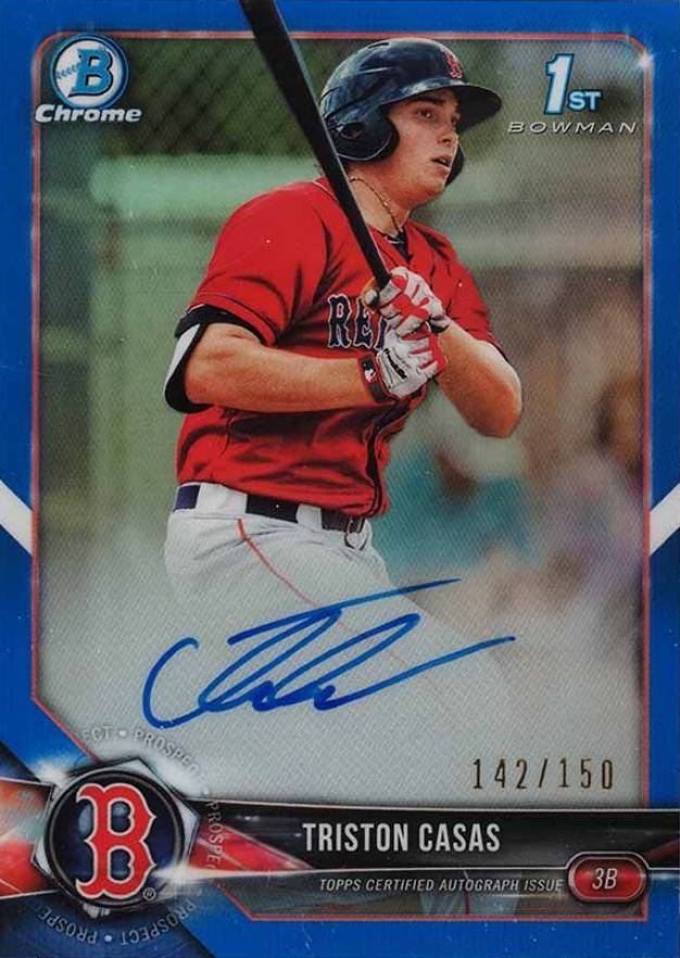 2018 Bowman Draft Chrome Draft Picks Autographs Triston Casas #CDATC Baseball Card